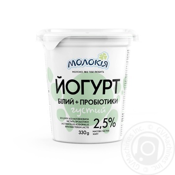Molokiya white yogurt + probiotics creamy 2.5% 330g - buy, prices for MegaMarket - photo 1