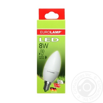 Лампа EUROLAMP LED Candel 8W E14 3000K купить, цены на МегаМаркет - фото 1