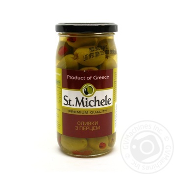 Оливки St. Michele з перцем 380г х12 купити, ціни на МегаМаркет - фото 1