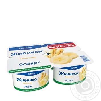 Zhivinka banana-bran yogurt 1,5% 4*115g - buy, prices for MegaMarket - photo 1