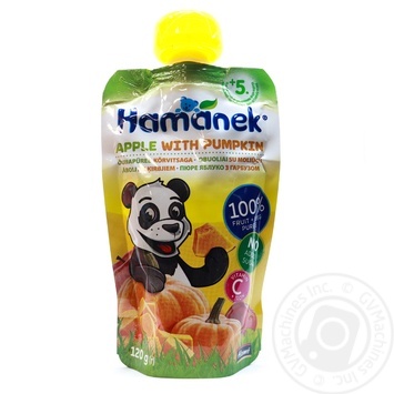 Пюре Hamanek яблуко з гарбузом 120г купити, ціни на МегаМаркет - фото 1