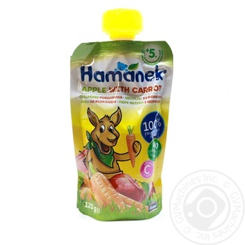 Puree Hamanek apple with carrot for children from 5 months 120g - buy, prices for MegaMarket - photo 1