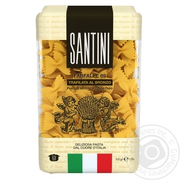 Макаронні вироби Santini Farfalle 69 500г купити, ціни на МегаМаркет - фото 3
