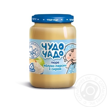 Chudo-chado for children from 6 months sugar free cotage cheese -apple-peach puree 170g - buy, prices for MegaMarket - photo 1