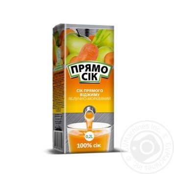 Pryamosok Apple carrot juice 200ml TetraPak Ukraine - buy, prices for MegaMarket - photo 1