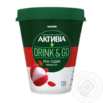 Біфідойогурт Danone Активіа Drink&Go Лічі-Годжі питний 1,5% 300г купити, ціни на МегаМаркет - фото 1