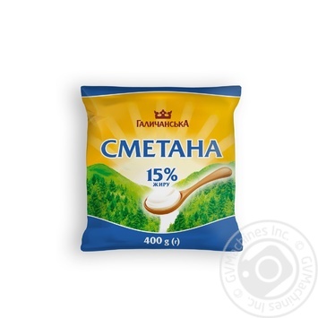HalychanskA Sour cream 15% 400g - buy, prices for MegaMarket - photo 1