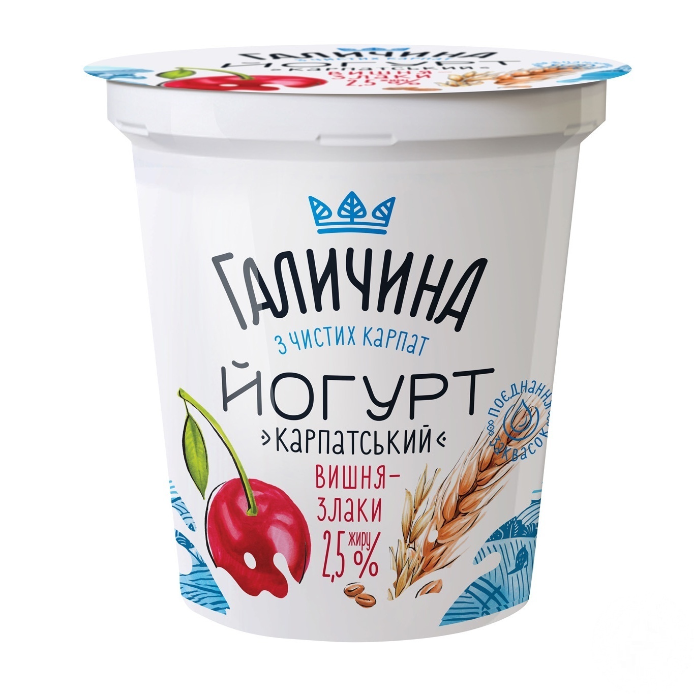 

Йогурт Галичина вишня-злаки 2,5% 280г