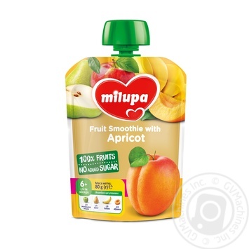 Пюре фруктовое Milupa Яблоко-Груша-Банан-Абрикос для детей с 6 месяцев 80г купить, цены на МегаМаркет - фото 1