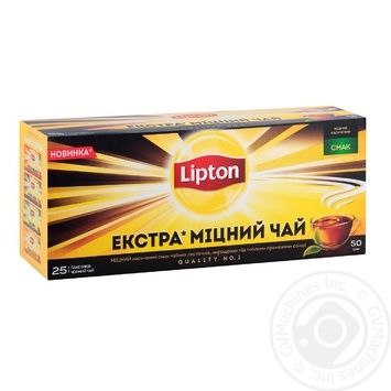 Чай Lipton Экстра черный байховый крепкий в пакетиках 25*2г купить, цены на МегаМаркет - фото 1