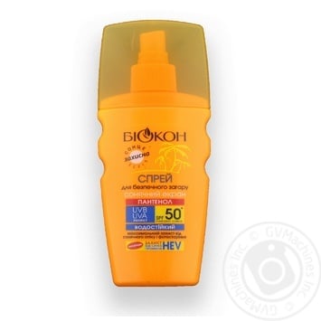 Спрей для безпечної засмаги Біокон SPF-50+ 160мл купити, ціни на МегаМаркет - фото 1