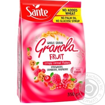 Sante Granola Whole Grain Crispy Cereal Flakes with Strawberry, Cranberry and Raspberry 350g - buy, prices for Cosmos - photo 2