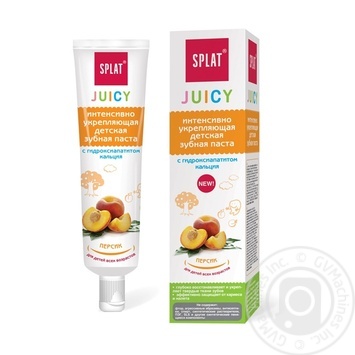 Зубна паста Splat Juicy Персик дитяча зміцнююча 35мл купити, ціни на МегаМаркет - фото 1