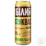 Квас хлібний Квас Тарас Білий нефільтрований пастеризований сильногазований 0,5л