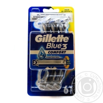 Станок д/гоління Gillette Блю3 6 шт. одноразовий купити, ціни на МегаМаркет - фото 1