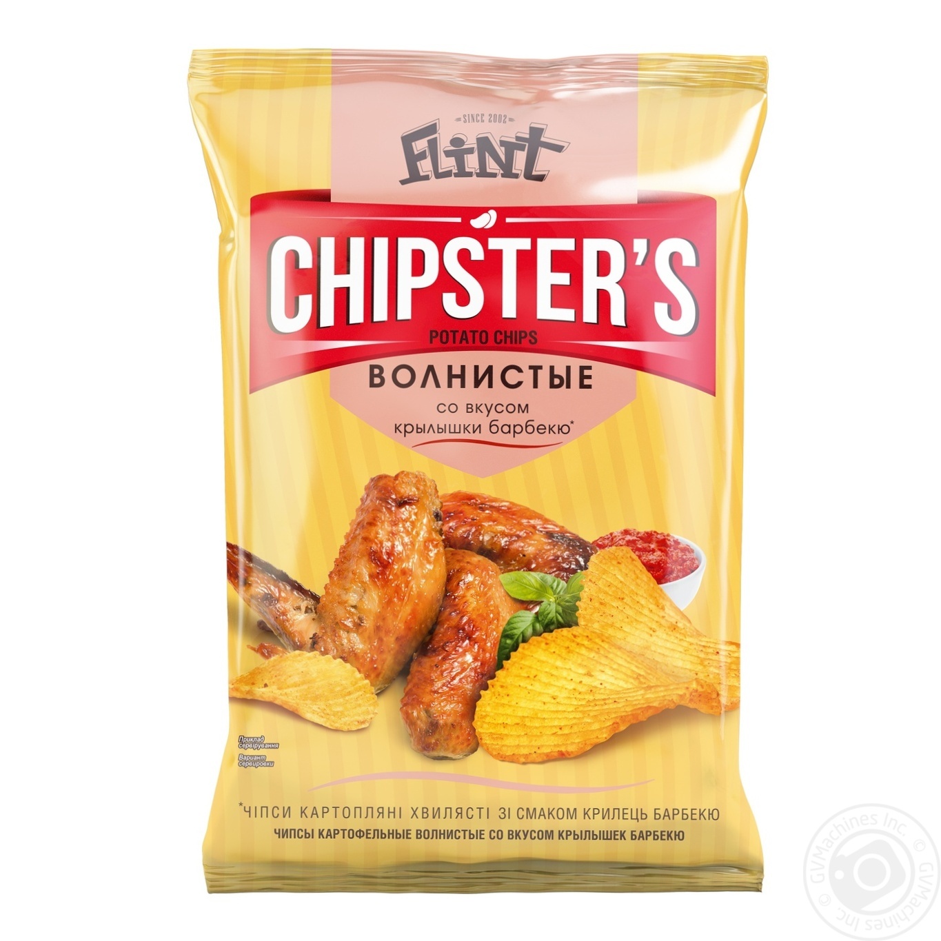 Чипсы Flint Chipster's картофельные волнистые со вкусом крылышек ...
