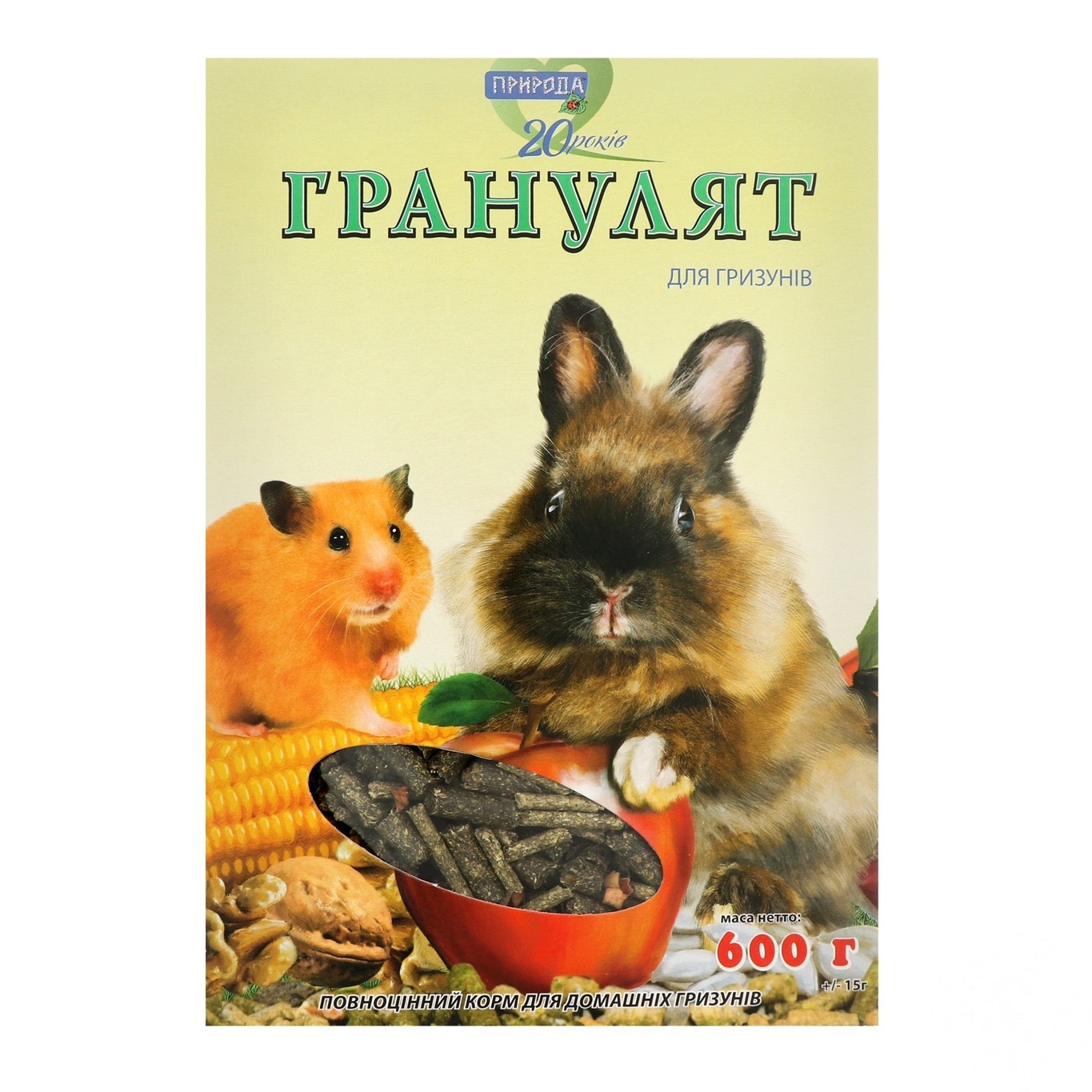 

Корм Природа Гранулят для грызунов 600г