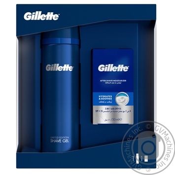 Подарочный набор Gillette гель для бритья Sensitive 200мл + средство после бритья увлажняющее 50мл - купить, цены на ULTRAMARKET - фото 2