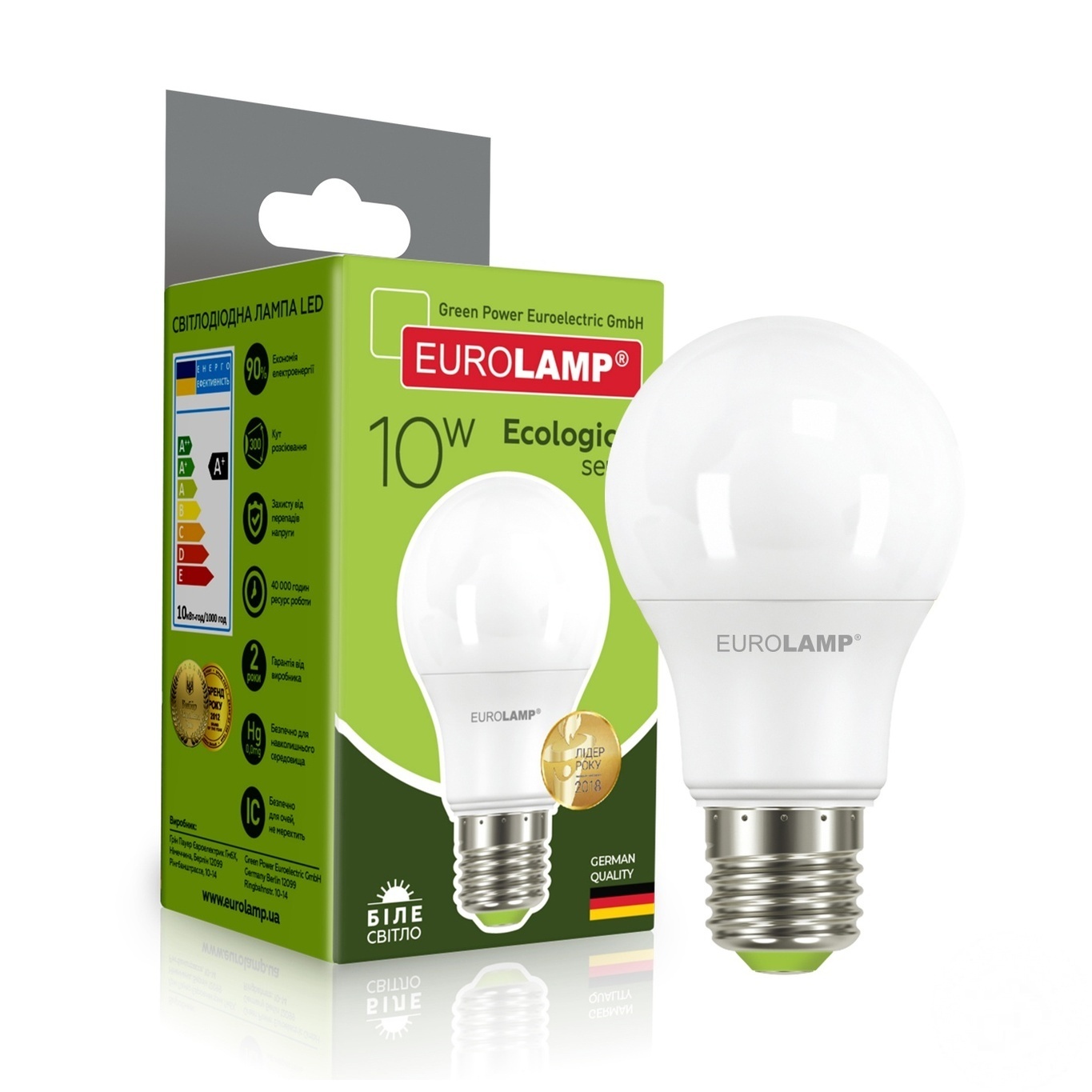 

Лампа світлодіодна Eurolamp LED A60 E27 10W 4000K