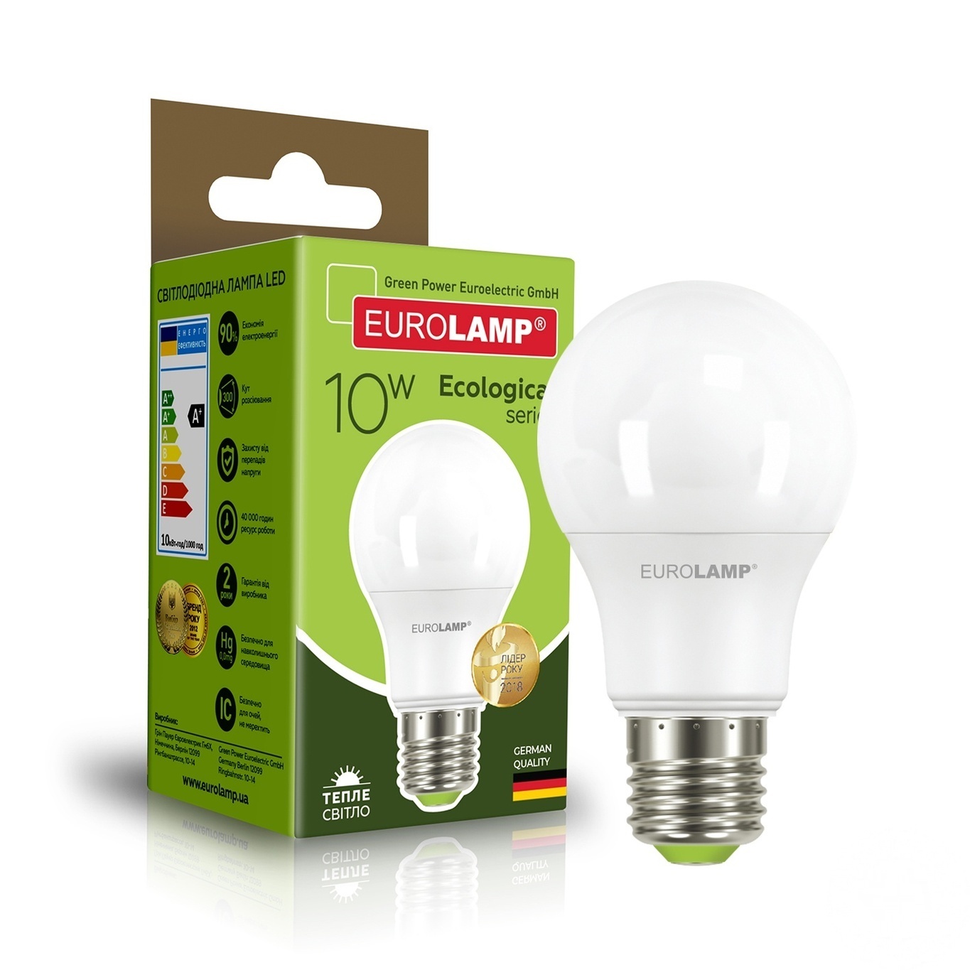 

Лампа світлодіодна Eurolamp LED A60 E27 10W 3000K