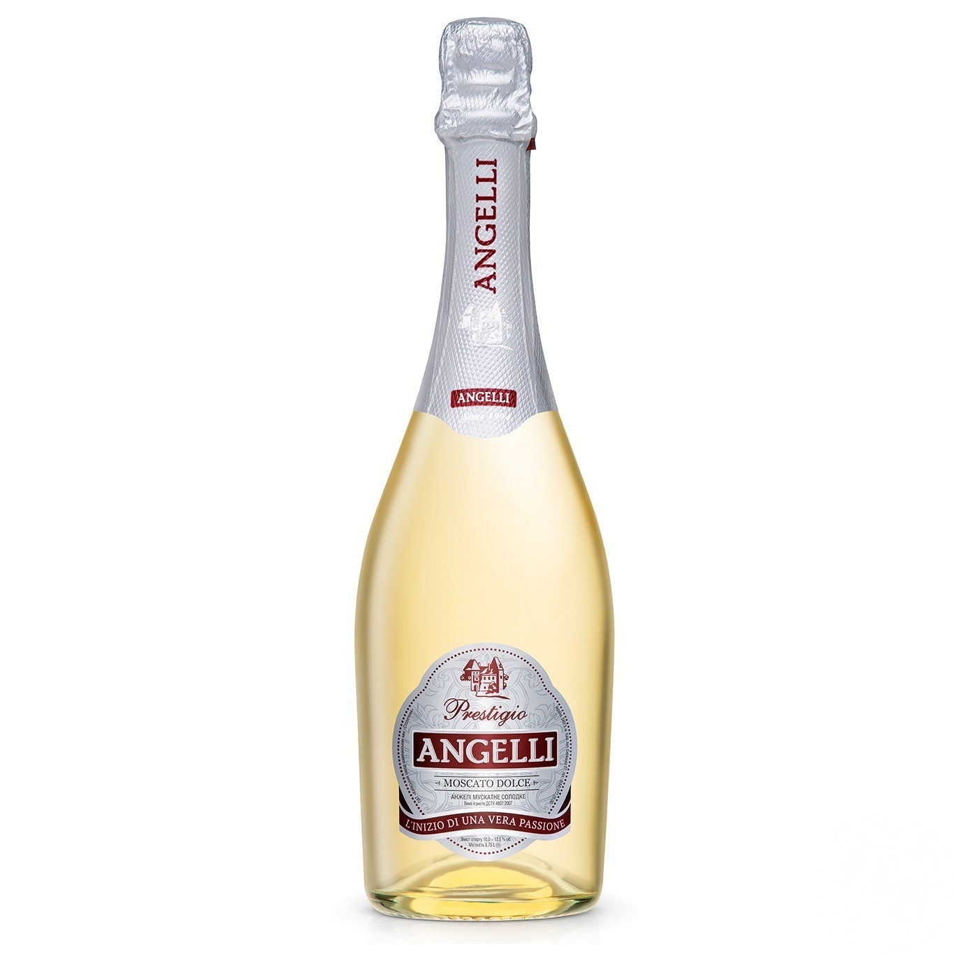 

Вино игристое Angelli Prestigio белое сладкое мускатное 10-13,5% 0,75л