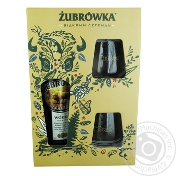 Zubrowka Zlota Vodka Set 37.5% 700ml + 2 glasses - buy, prices for Vostorg - photo 1