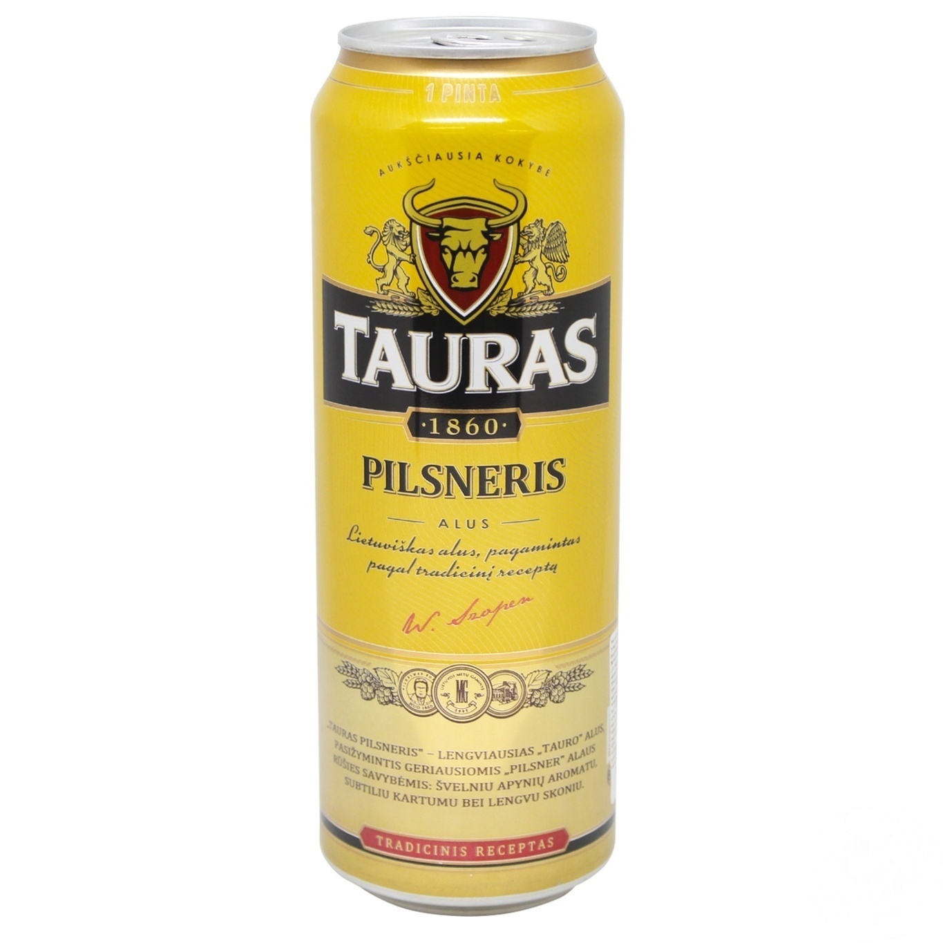

Пиво Tauras Pilsneris светлое фильтрованное 4,6% 0,5л