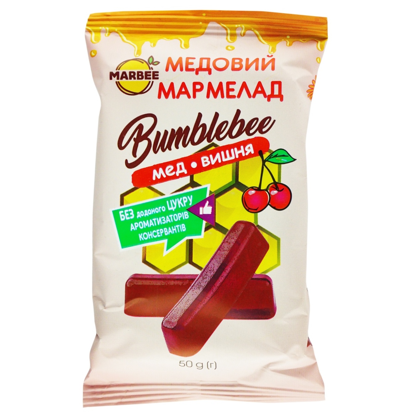 

Мармелад Marbee Bumblebee мед-вишня 50г