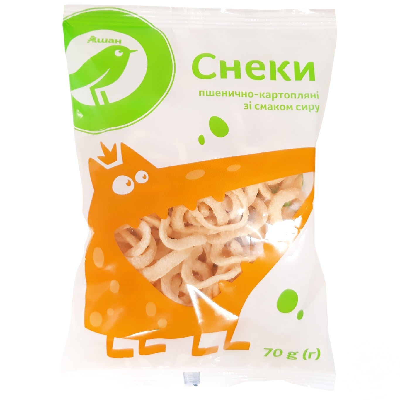 

Снеки Ашан пшенично-картофельные со вкусом сыра 70г