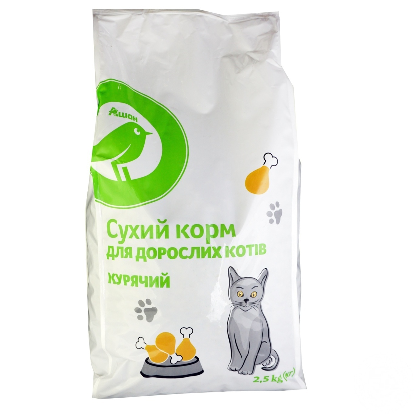 

Корм Ашан куриный для кошек 2,5кг