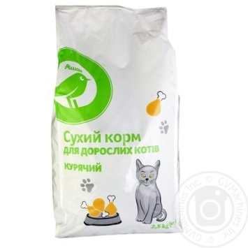 Корм Ашан куриный для кошек 2,5кг - купить, цены на Auchan - фото 1