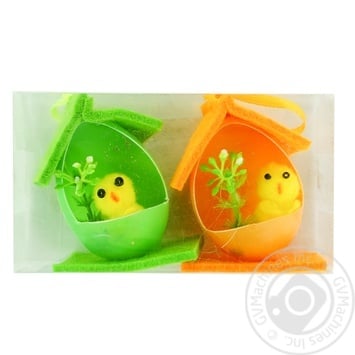 Chicken with Flowers in House Easter Set 2pcs - buy, prices for Auchan - photo 1