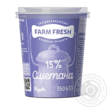 Сметана РадиМо Farm Fresh 15% 350г - купить, цены на ЕКО Маркет - фото 1