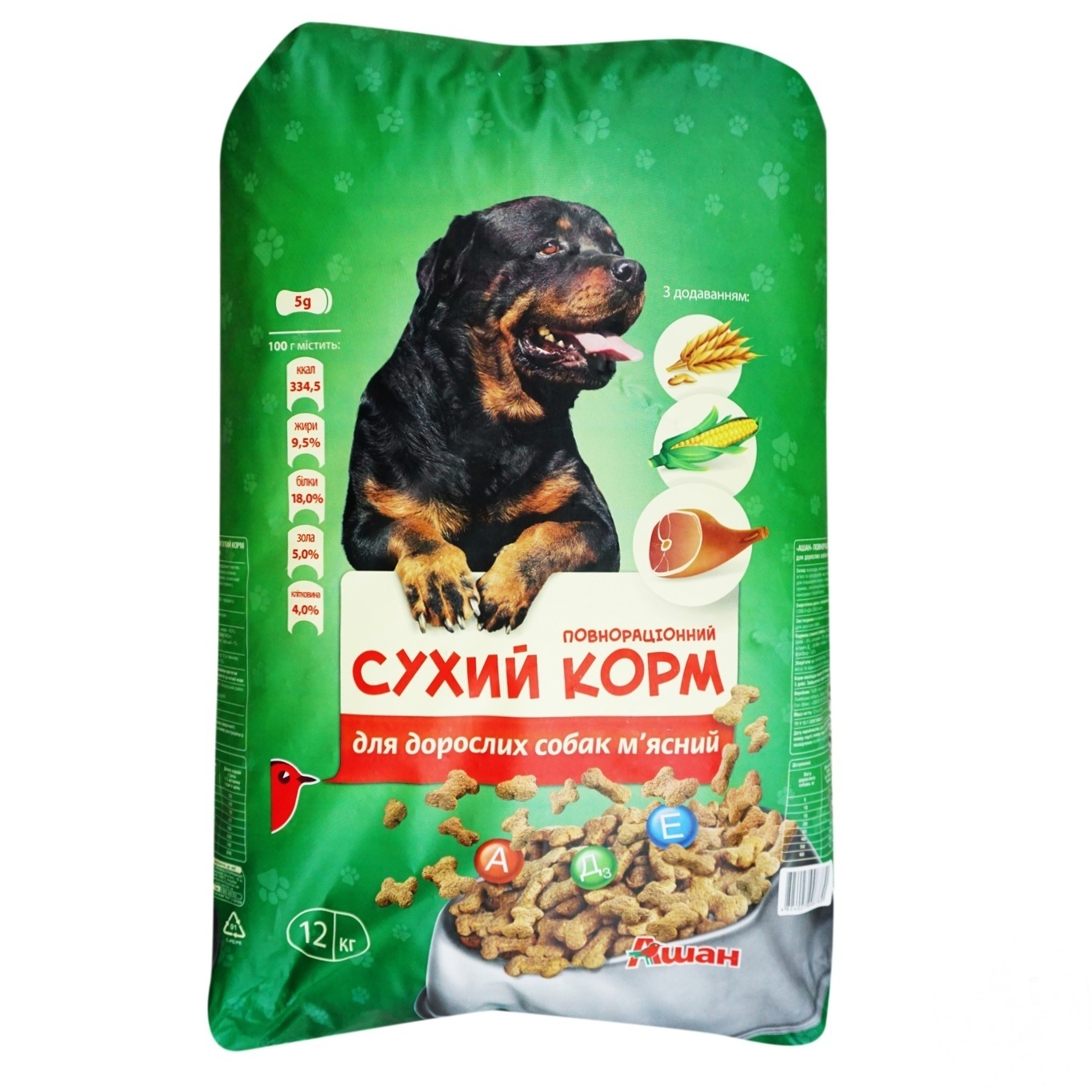 

Корм Ашан Мясной для взрослых собак 12кг