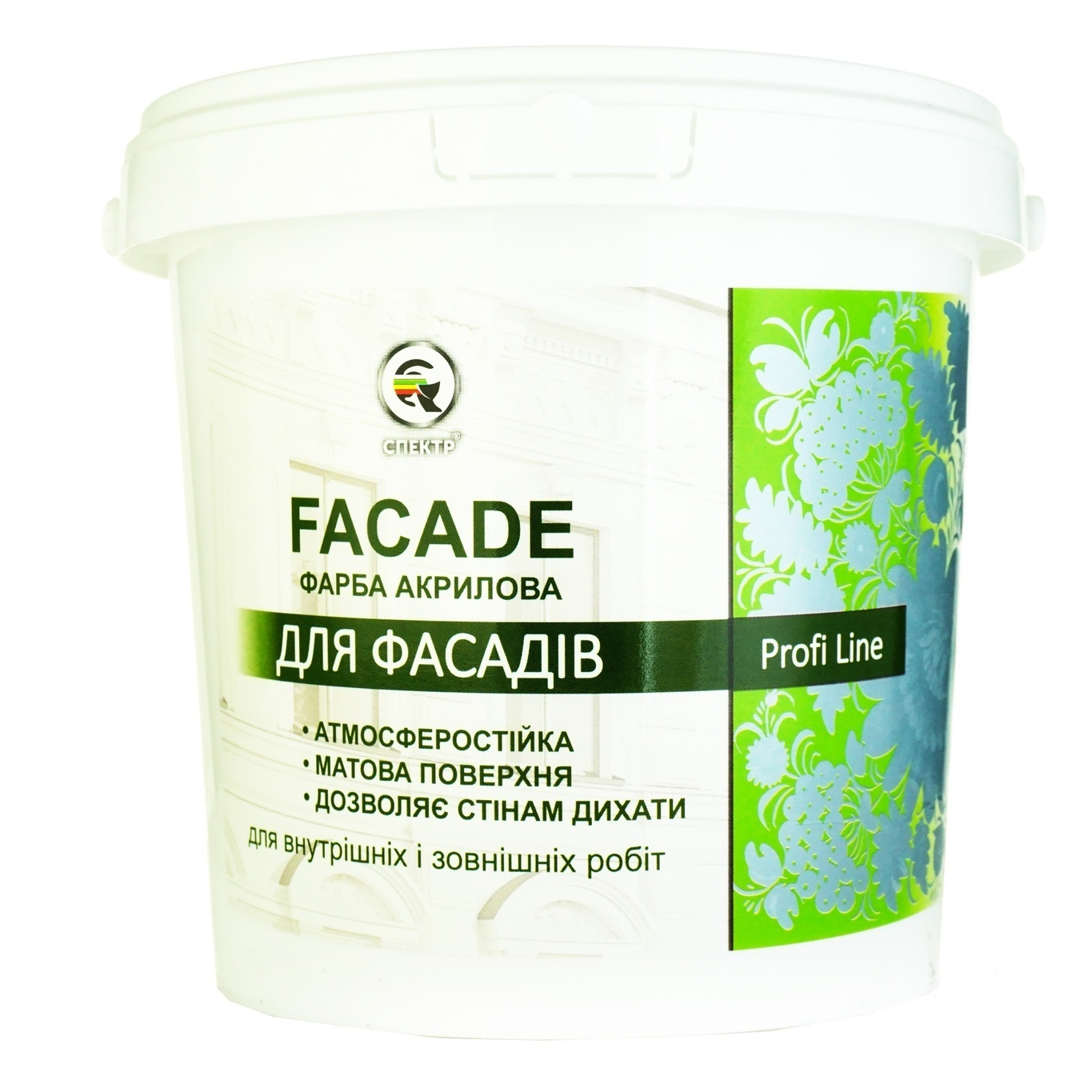 

Краска Спектр Profi Line акриловая для фасадов 1.2кг C-23