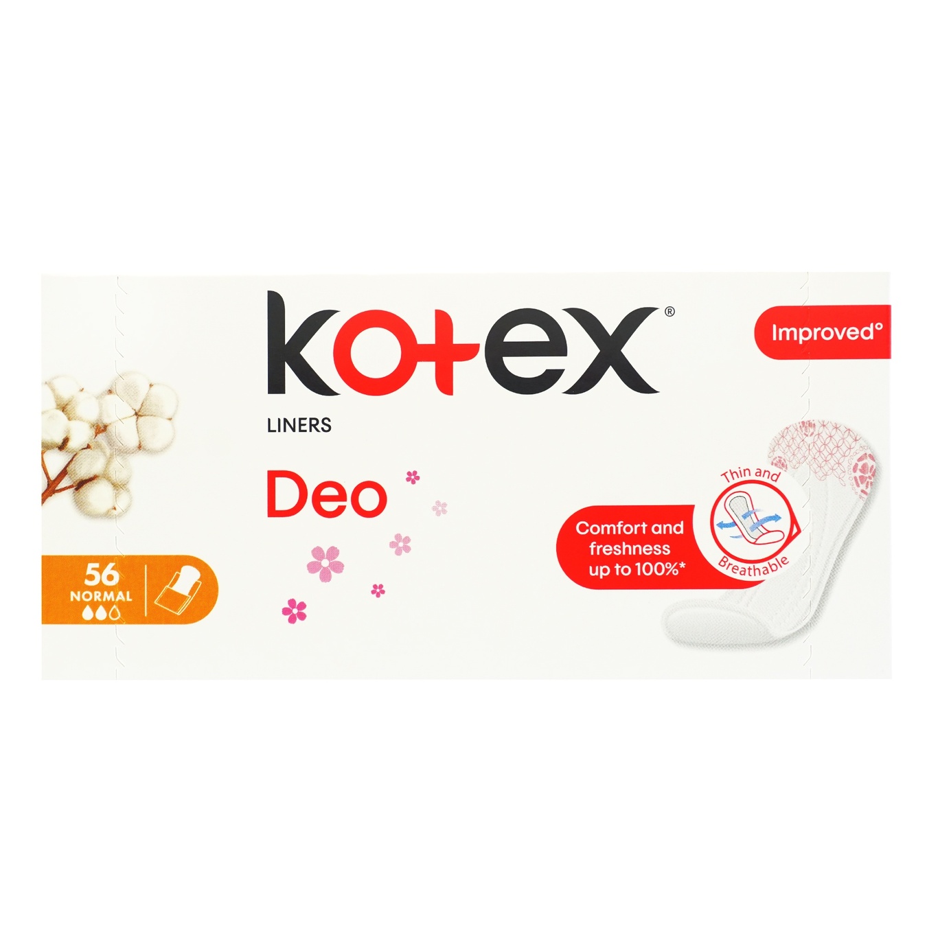 

Ежедневные прокладки Kotex Normal Deo 56шт