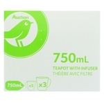 Auchan Plastic Glass Teapot 0.75l