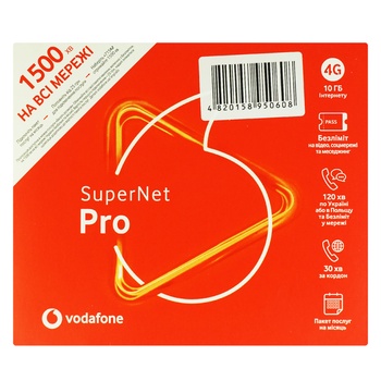 Стартовый пакет Vodafone SuperNet Pro-1 - купить, цены на Auchan - фото 1