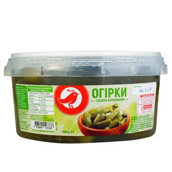 Auchan Salted Gherkins Cucumbers 500g - buy, prices for Auchan - photo 1