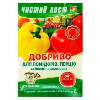 Chistyy List Crystalline Fertilizer for Tomatoes Peppers and Other Nightshades 20g - buy, prices for NOVUS - photo 1