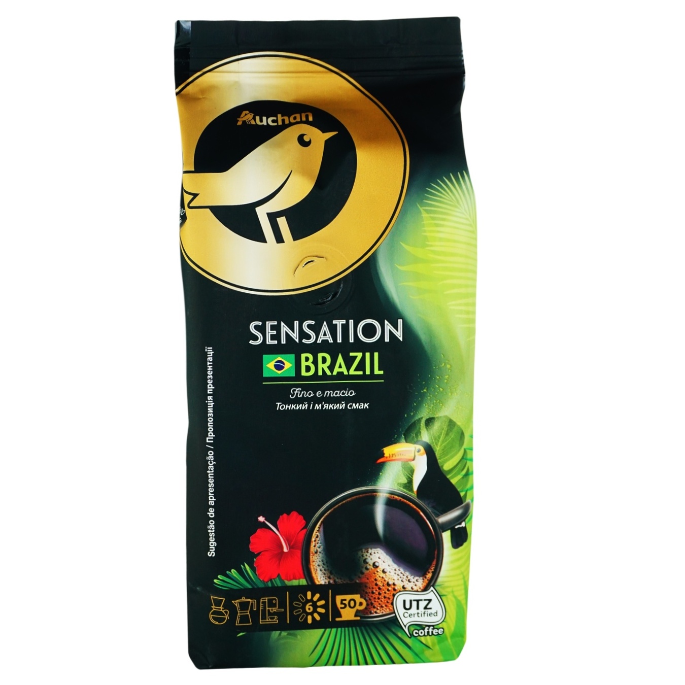 

Кофе молотый Auchan Sensation Brazil 250г