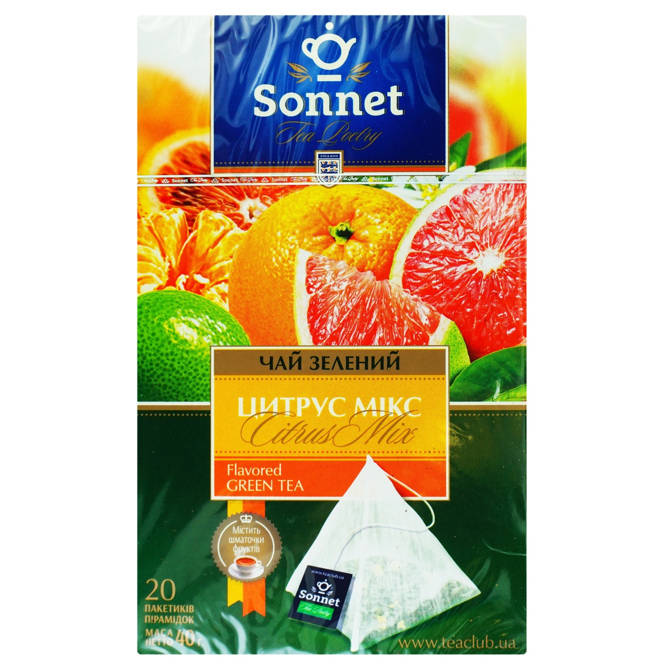 

Чай зеленый Sonnet Tea Poetry цитрусовый микс 20шт 2г