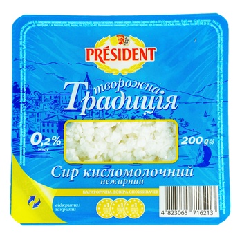 Сир кисломолочний President Творожна традиція  0,2% 200г - купити, ціни на Auchan - фото 3