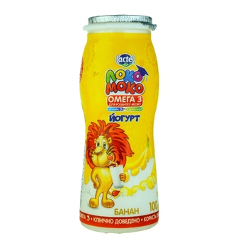 Lactel Loko Moko Banana Flavored Yogurt Enriched with Calcium, Omega-3 and Vitamin D3 1.5% 100g - buy, prices for Auchan - photo 1