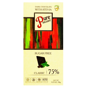 Pure Delight Dark Classic Chocolate without Sugar 90g - buy, prices for COSMOS - photo 1