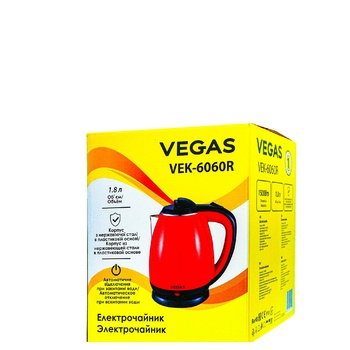 Чайник электрический Vegas VEK-6060R - купить, цены на Auchan - фото 1