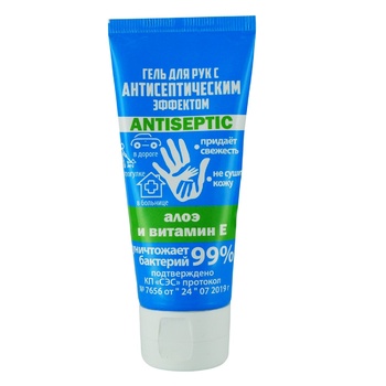 Antiseptic Hand Gel Aloe and Vitamin E with Antiseptic Effect 60ml - buy, prices for Auchan - photo 1