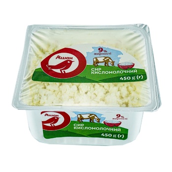 Сир кисломолочний Ашан 9% 450г - купити, ціни на Auchan - фото 1