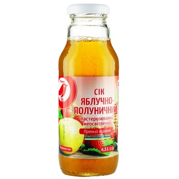 Auchan Apple-strawberry Juice 0.3l - buy, prices for Auchan - photo 1