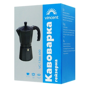 Кофеварка гейзерная Vincent VC1366-600 на 6 чашек 0,6л - купить, цены на Auchan - фото 1